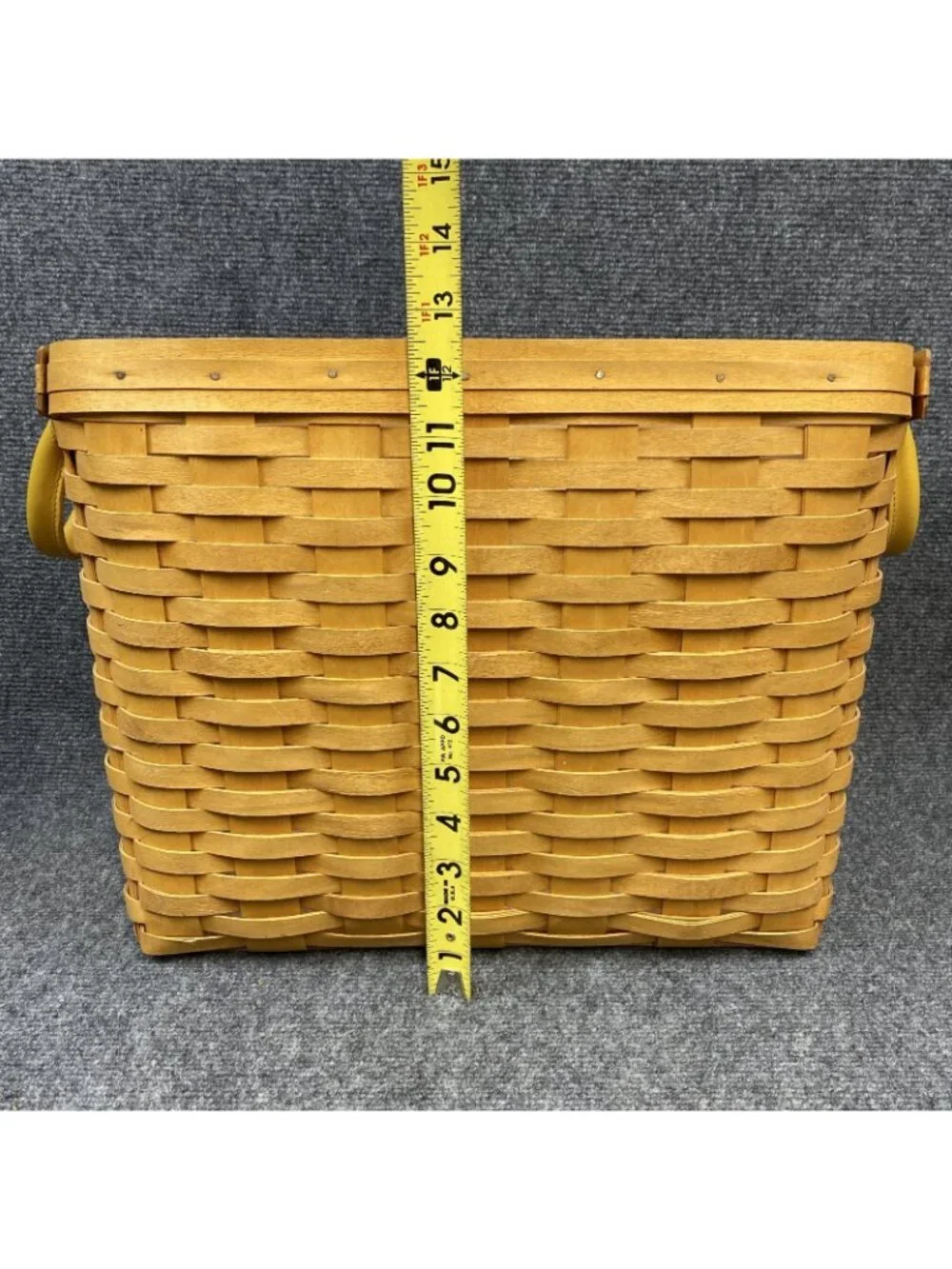 Longaberger Basket Newspaper Magazine 1999 Protector Divider Leather Handles